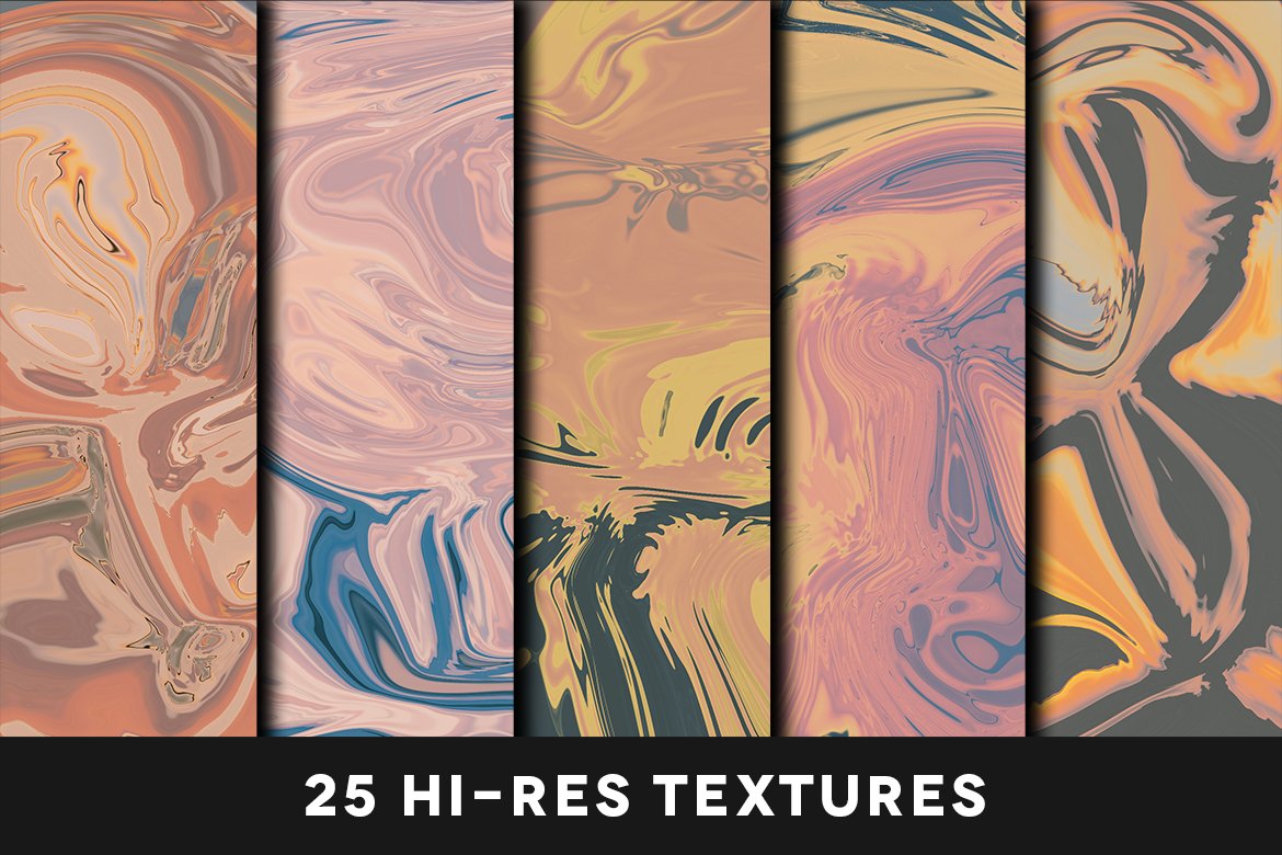 965 25款抽象金属液体流体背景素材 Abstract Faded Liquid Textures