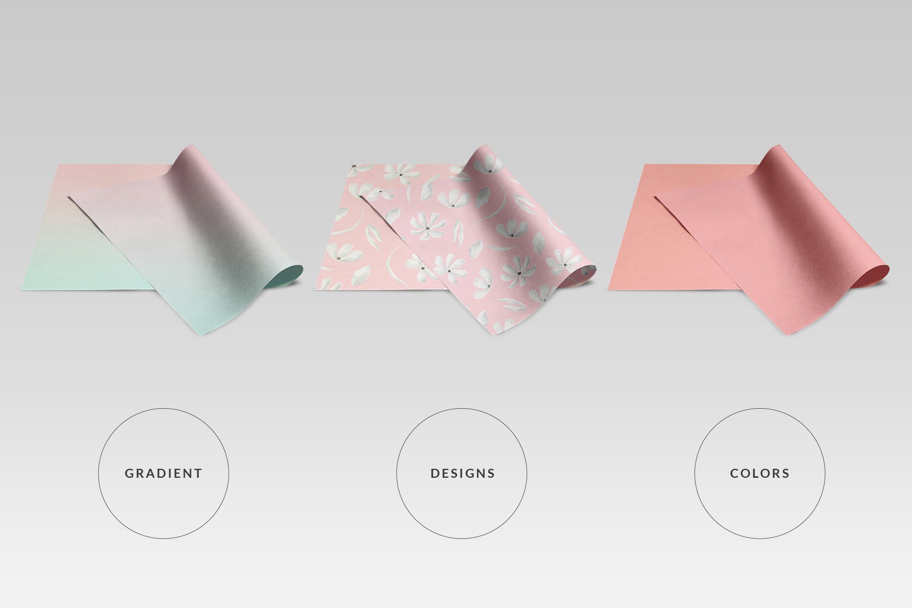 973 包装纸设计PSD样机模型TopView Folded Wrapping Paper Mockup