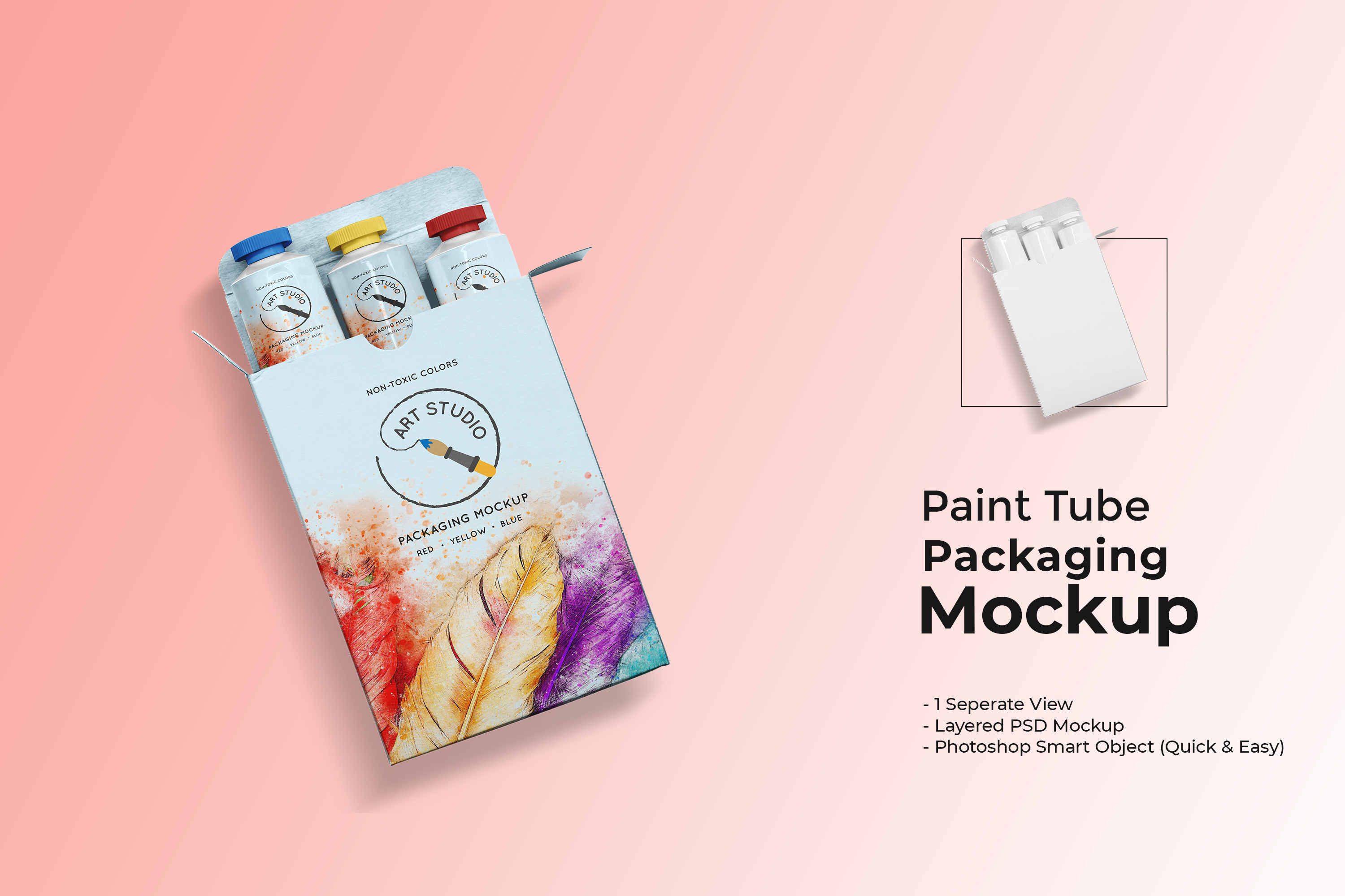 974 丙烯酸涂料管包装样机模型Acrylic Paint Tube Packaging Mockup