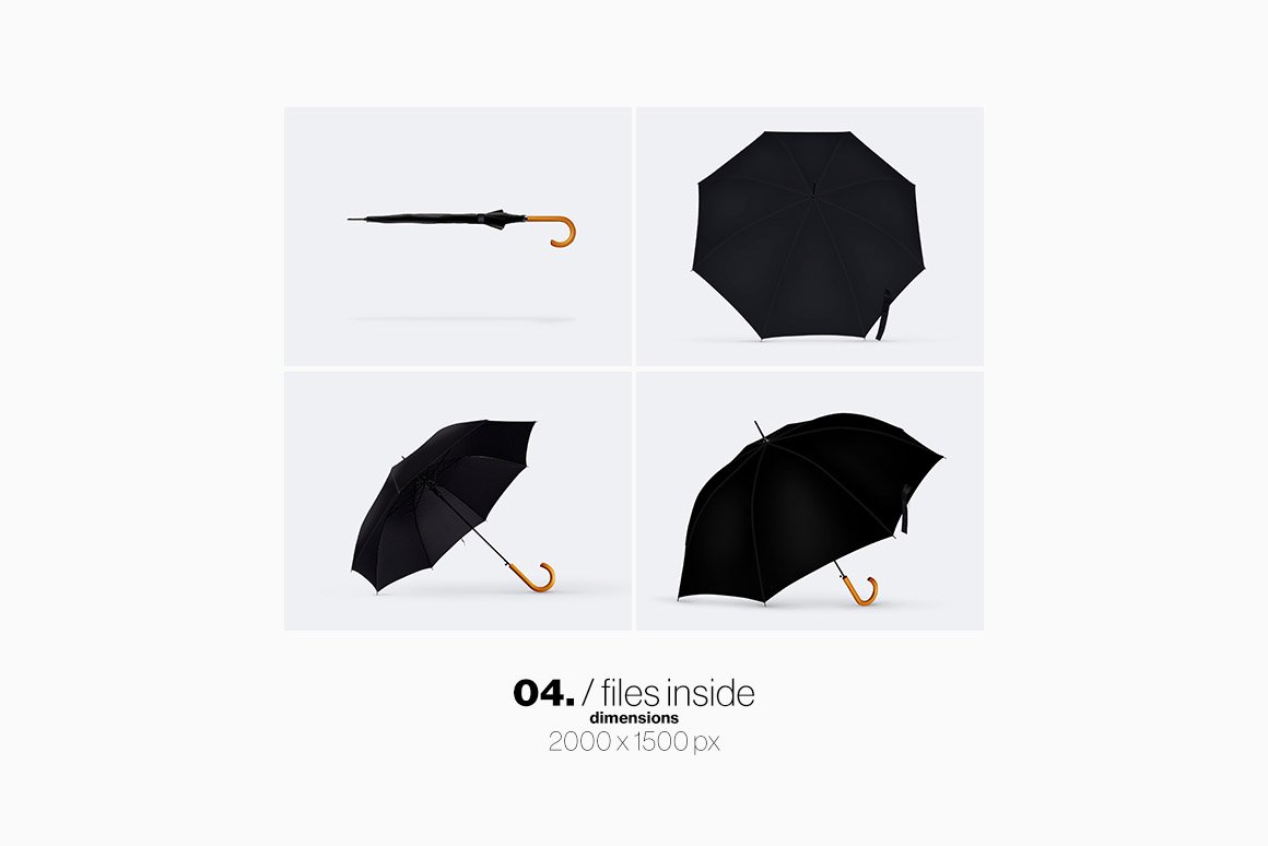 978 多角度雨伞PSD样机Umbrella Mockup