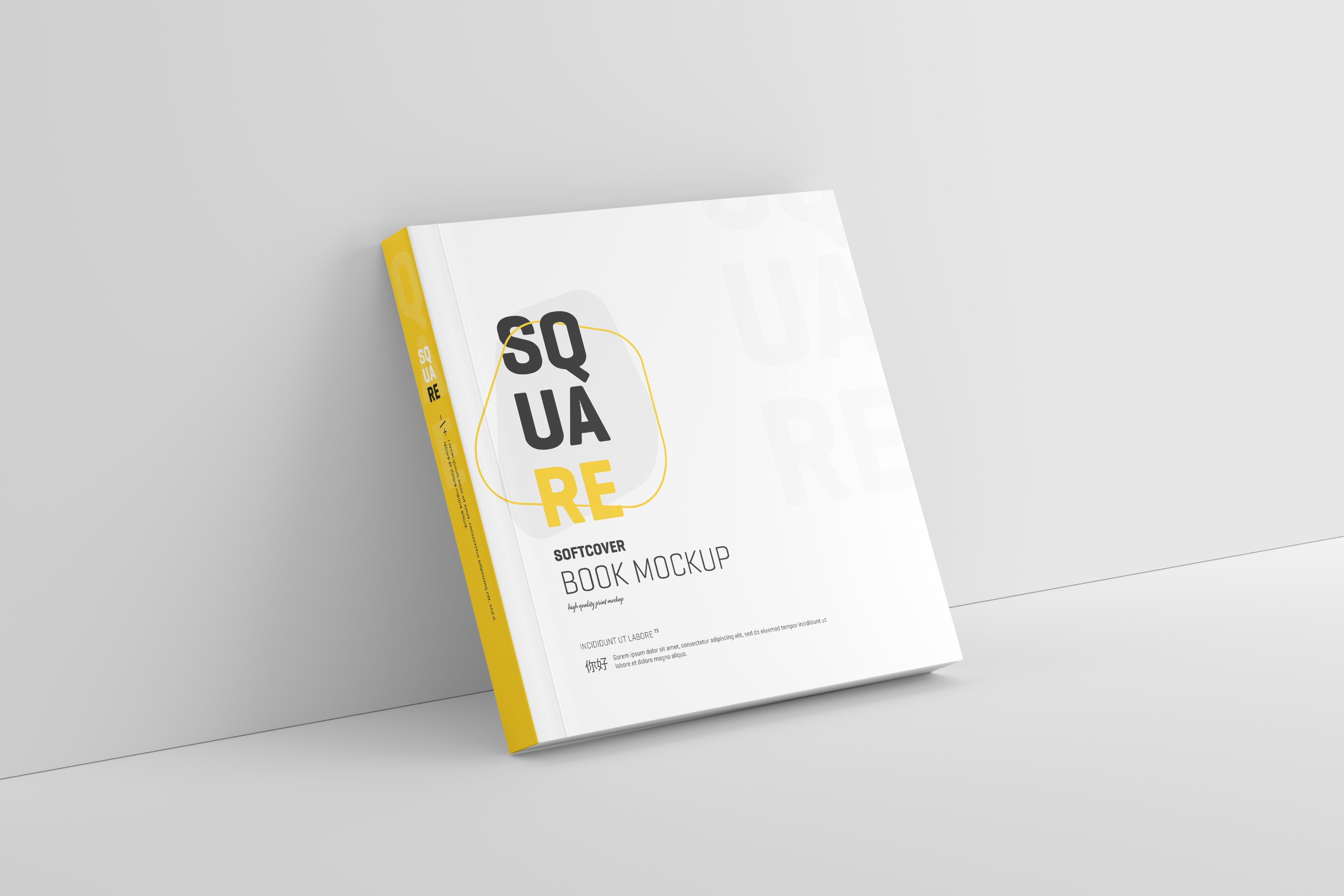 979 方形软壳书籍画册封面多角度PSD样机Square Softcover Book Mockup