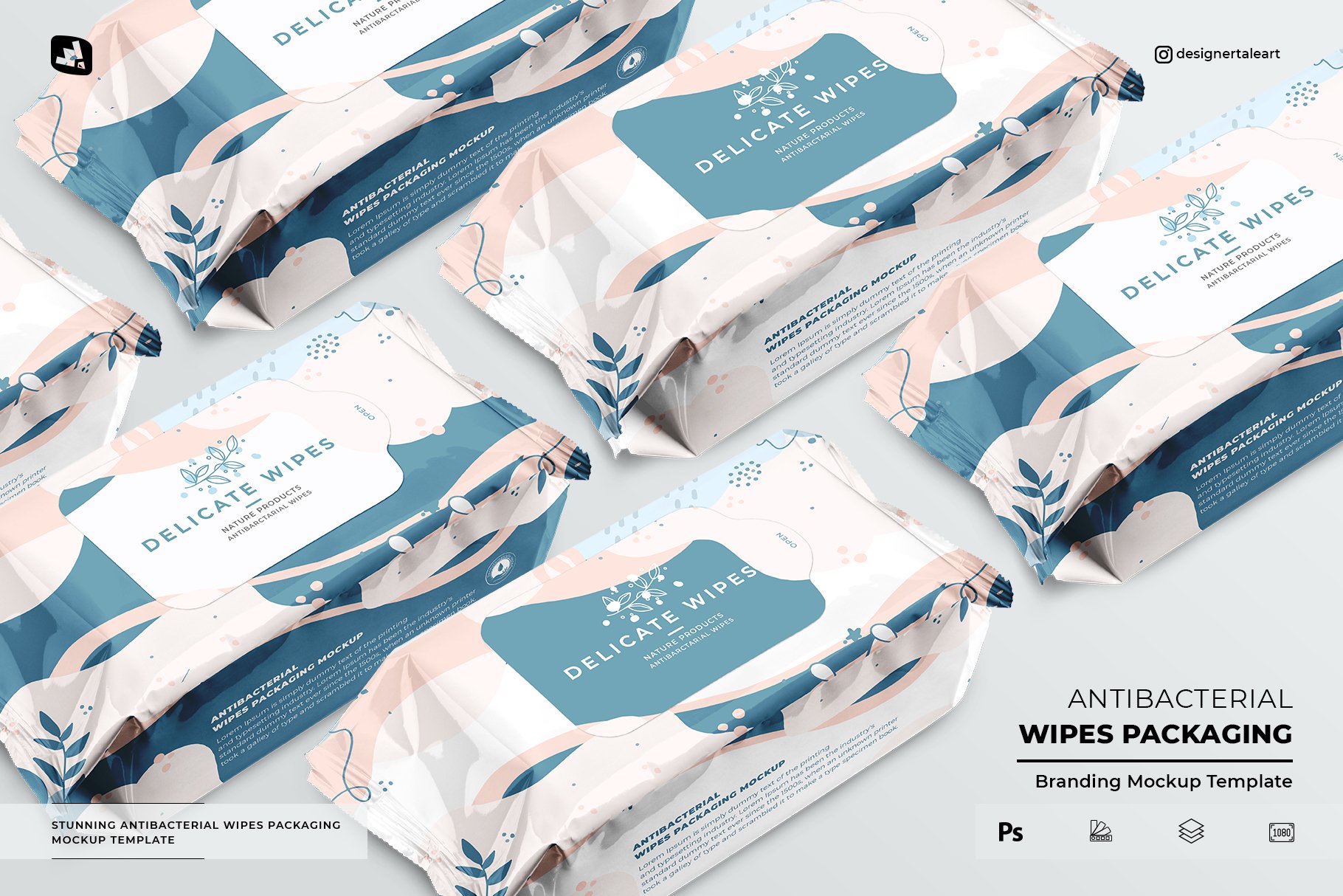 983 抗菌湿巾包装样机Antibacterial Wipes Packaging Mockup