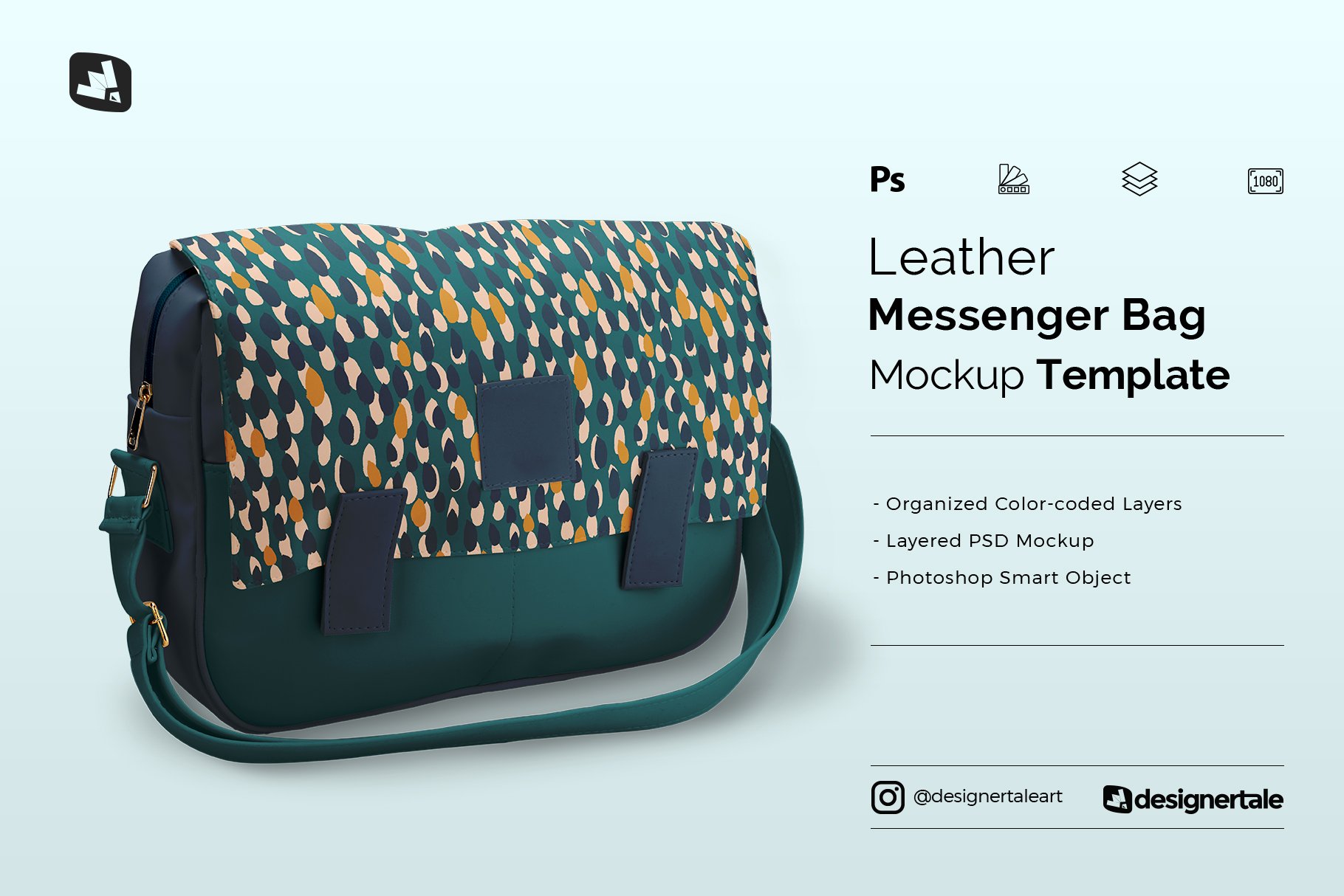 984 跨肩背包电脑包PSD样机Leather Messenger Bag Mockup