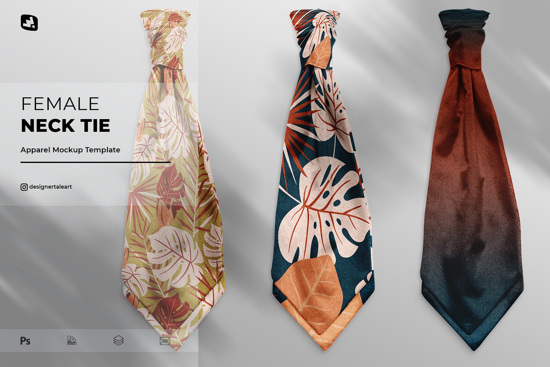 987 女式领带PSD样机Female Necktie Mockup