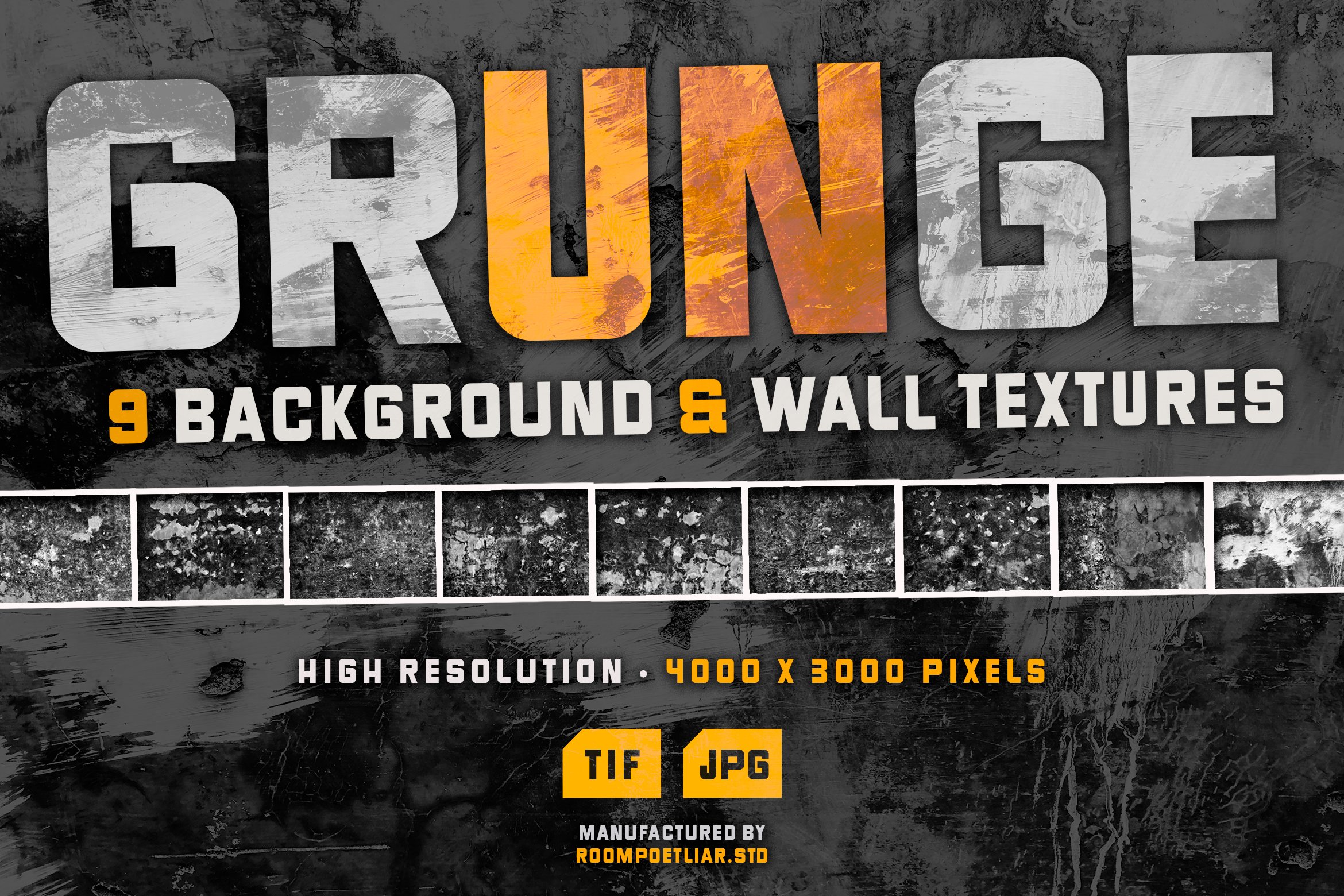 988 破损质感墙面复古背景素材Grunge Wall Textures Co.01