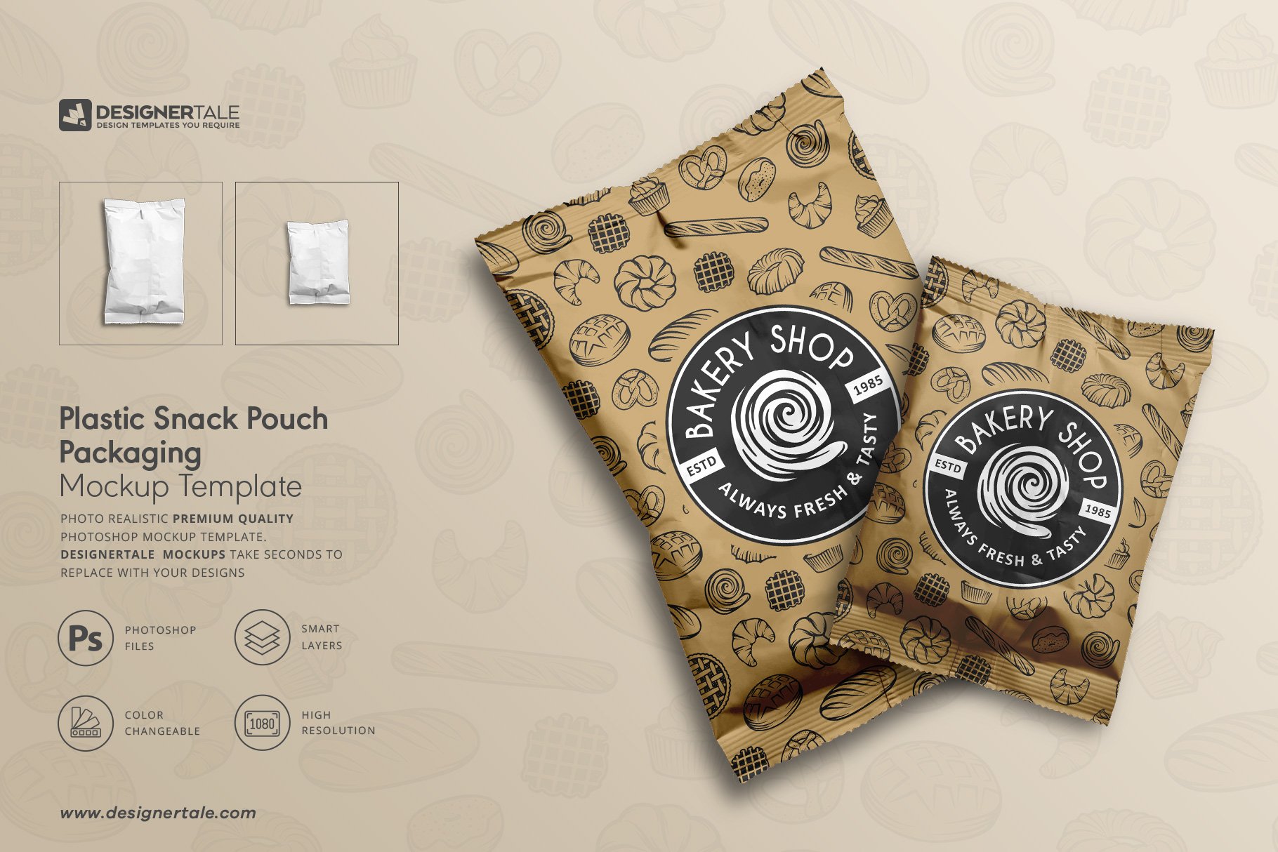 992 塑料零食袋包装样机PSD模型 Plastic Snack Pouch Packaging Mockup