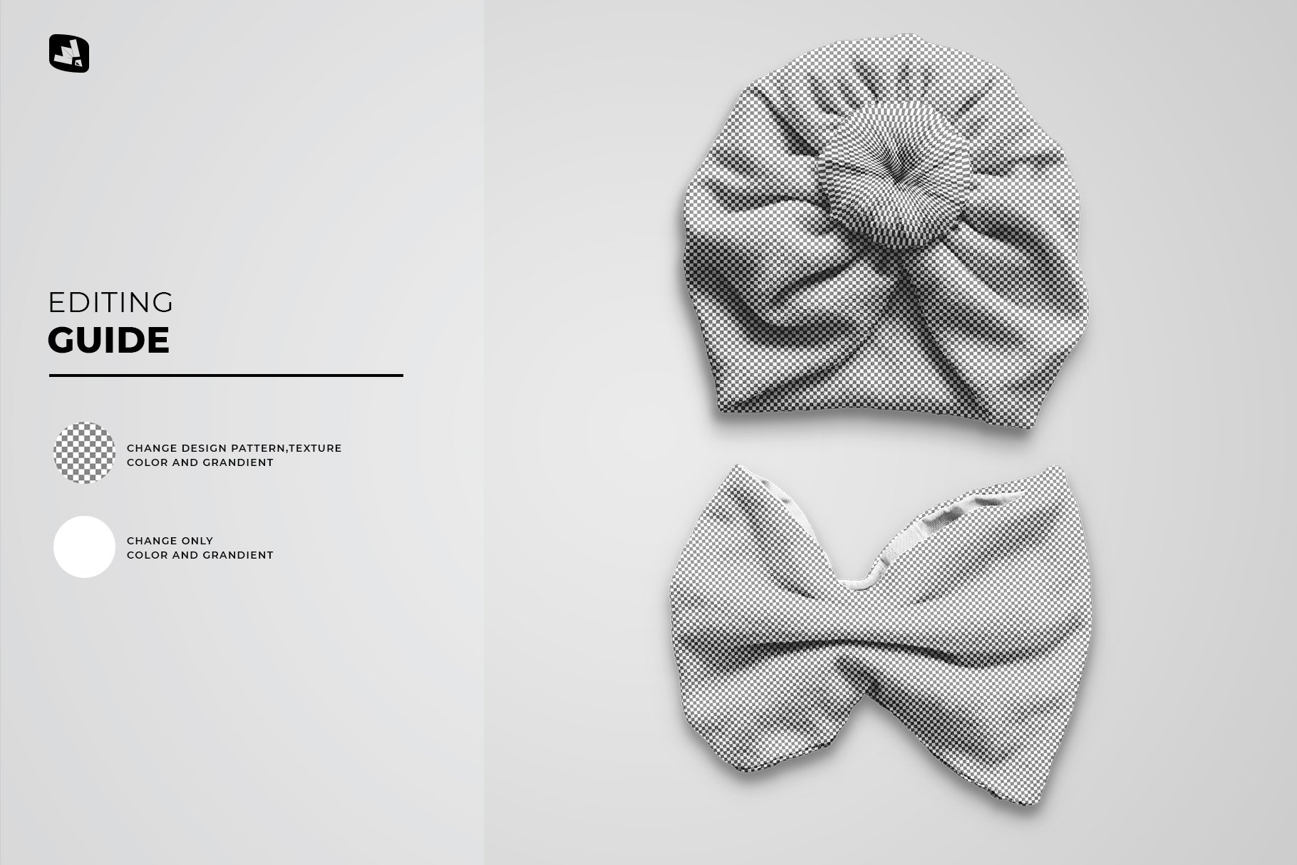 999 婴儿前结头带帽子PSD样机模型Infant Front Knot Headbands Mockup