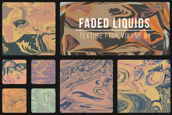 965 25款抽象金属液体流体背景素材 Abstract Faded Liquid Textures