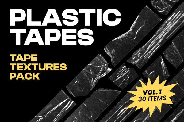 968 30款透明胶带纹理素材 Plastic Tapes Vol.1 – 30 Textures Pack
