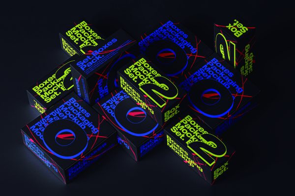 时尚逼真精致高端纸盒包装盒PSD样机模型_026