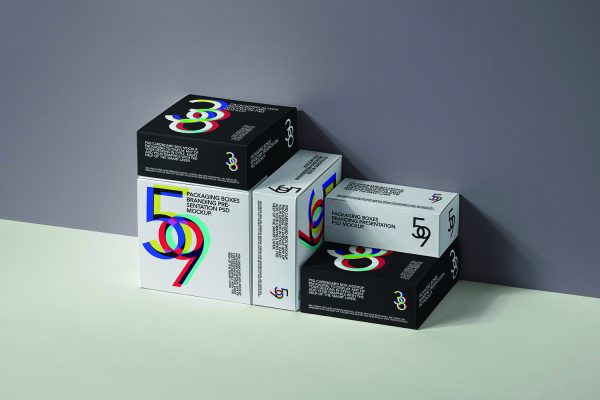 时尚逼真精致高端纸盒包装盒PSD样机模型_017