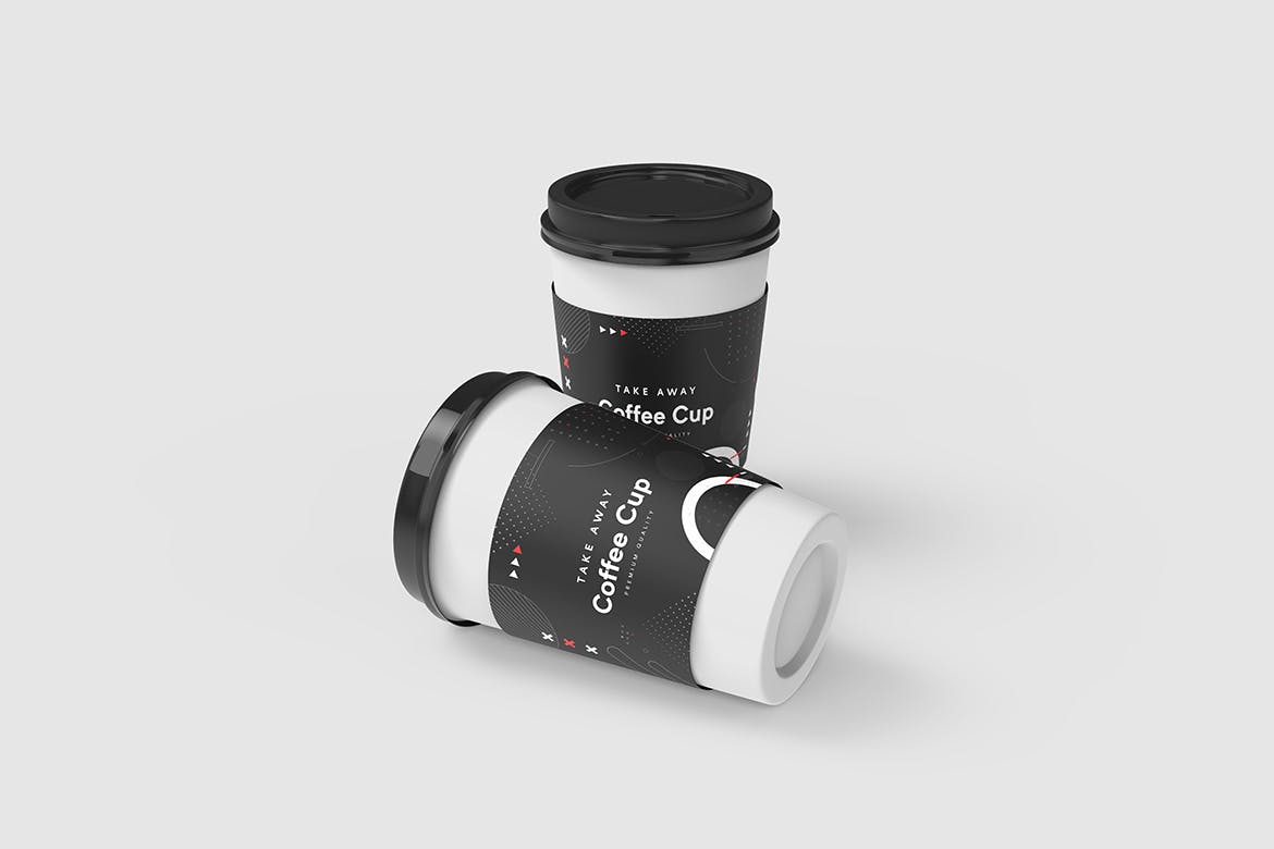 1023 一次性咖啡纸杯饮料杯包装样机套装 Take Away Coffee Cup Mockup