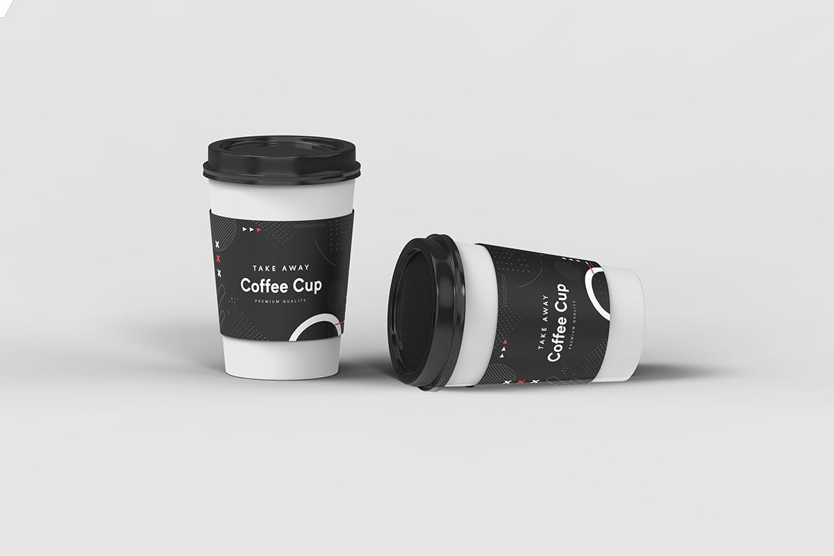 1023 一次性咖啡纸杯饮料杯包装样机套装 Take Away Coffee Cup Mockup