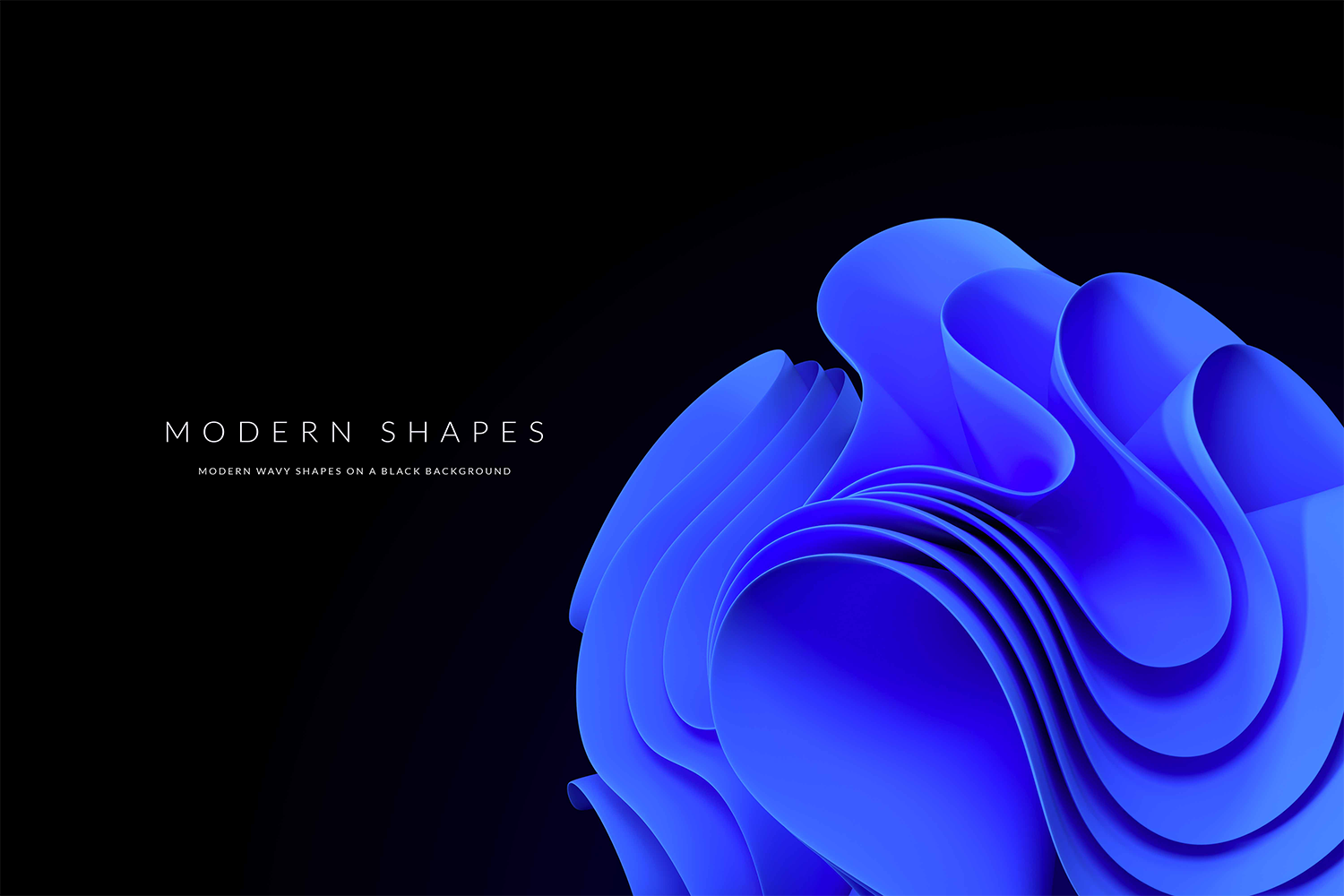 1029 20款高质量极简主义现代抽象波浪形状背景素材 Modern Wavy Shapes On A Black