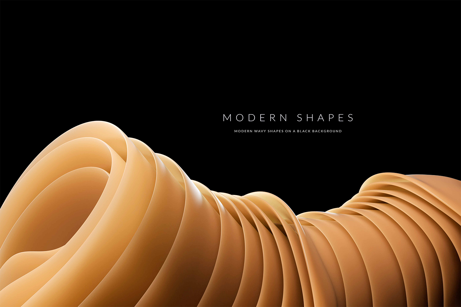 1029 20款高质量极简主义现代抽象波浪形状背景素材 Modern Wavy Shapes On A Black