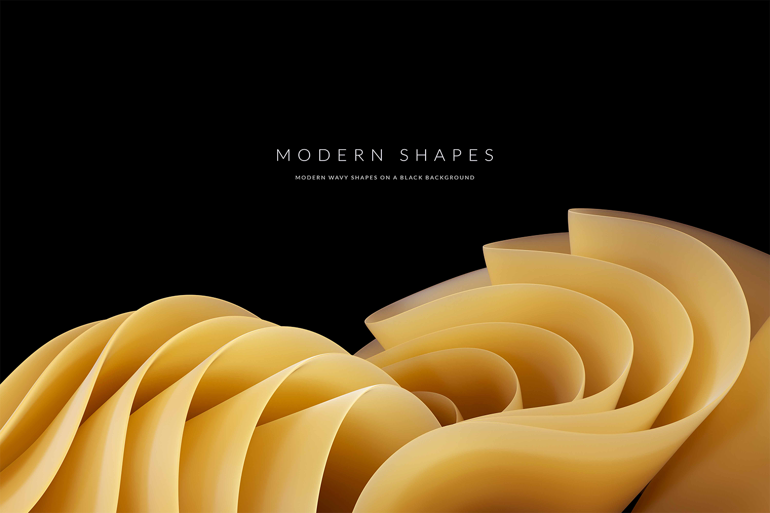 1029 20款高质量极简主义现代抽象波浪形状背景素材 Modern Wavy Shapes On A Black