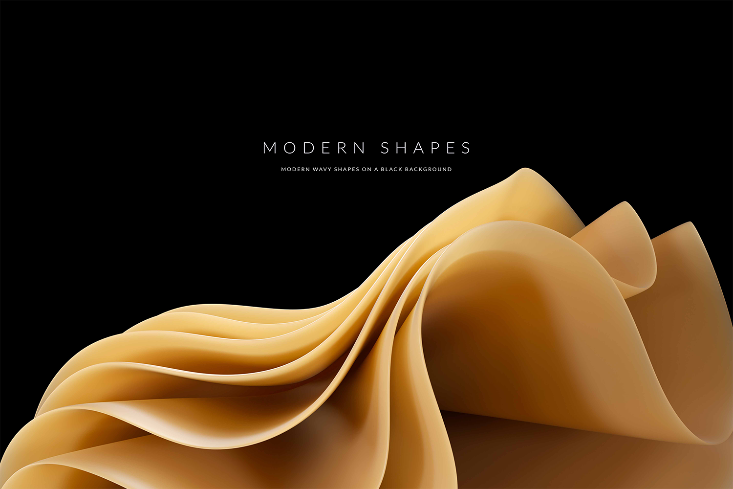 1029 20款高质量极简主义现代抽象波浪形状背景素材 Modern Wavy Shapes On A Black