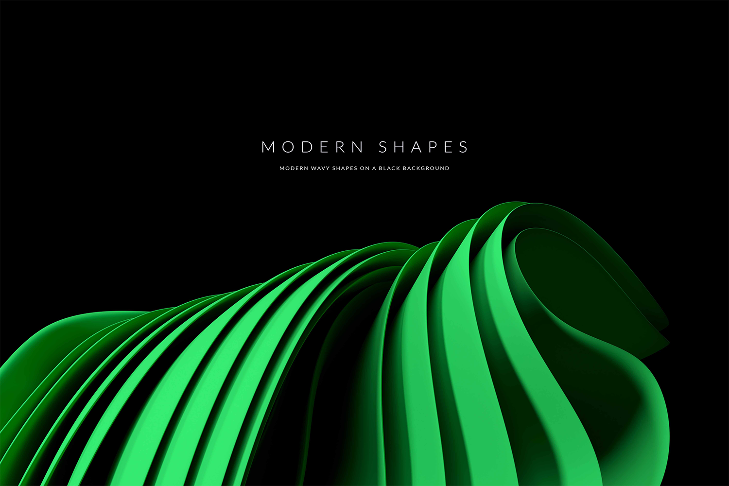 1029 20款高质量极简主义现代抽象波浪形状背景素材 Modern Wavy Shapes On A Black