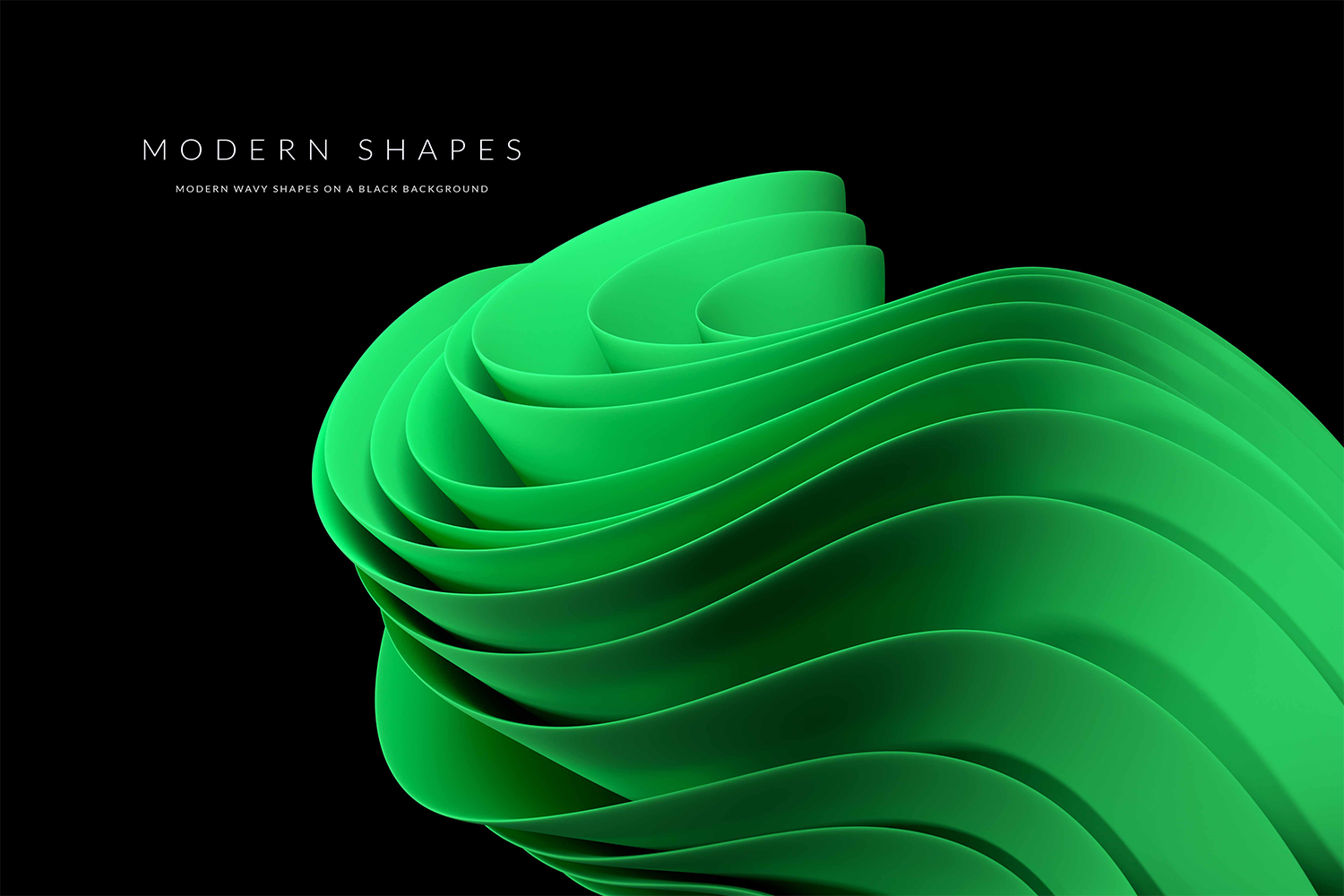 1029 20款高质量极简主义现代抽象波浪形状背景素材 Modern Wavy Shapes On A Black