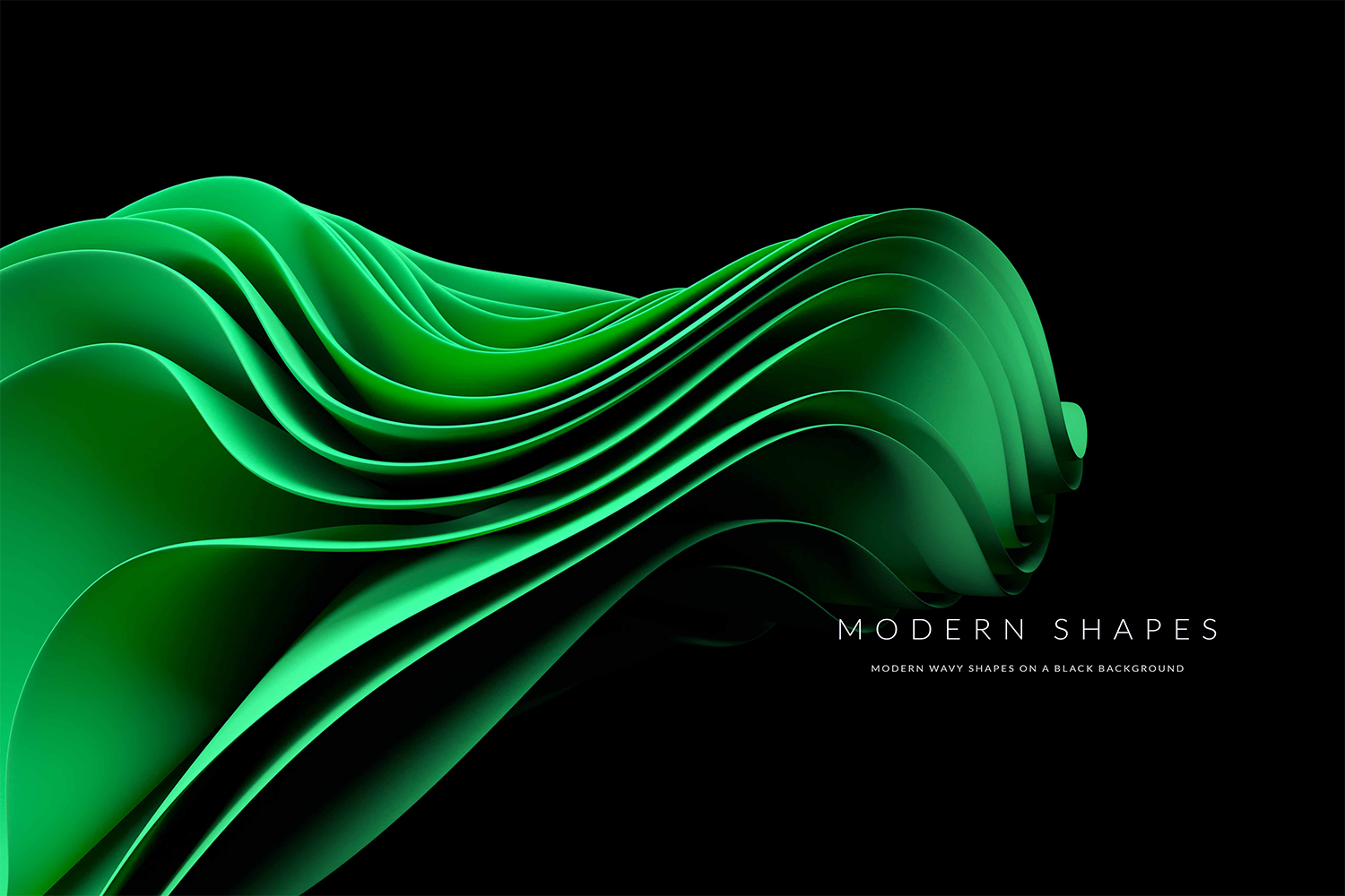 1029 20款高质量极简主义现代抽象波浪形状背景素材 Modern Wavy Shapes On A Black