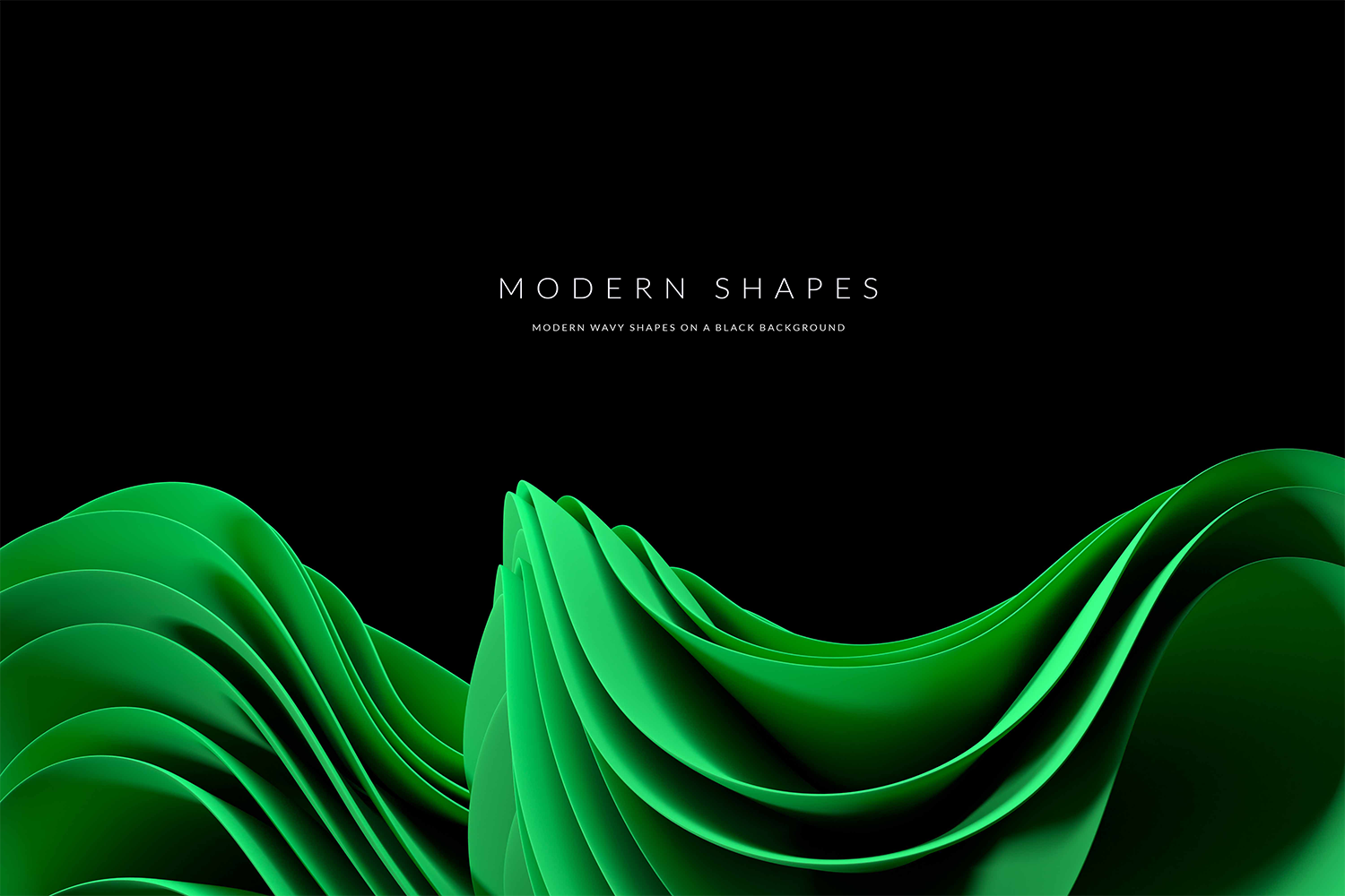 1029 20款高质量极简主义现代抽象波浪形状背景素材 Modern Wavy Shapes On A Black