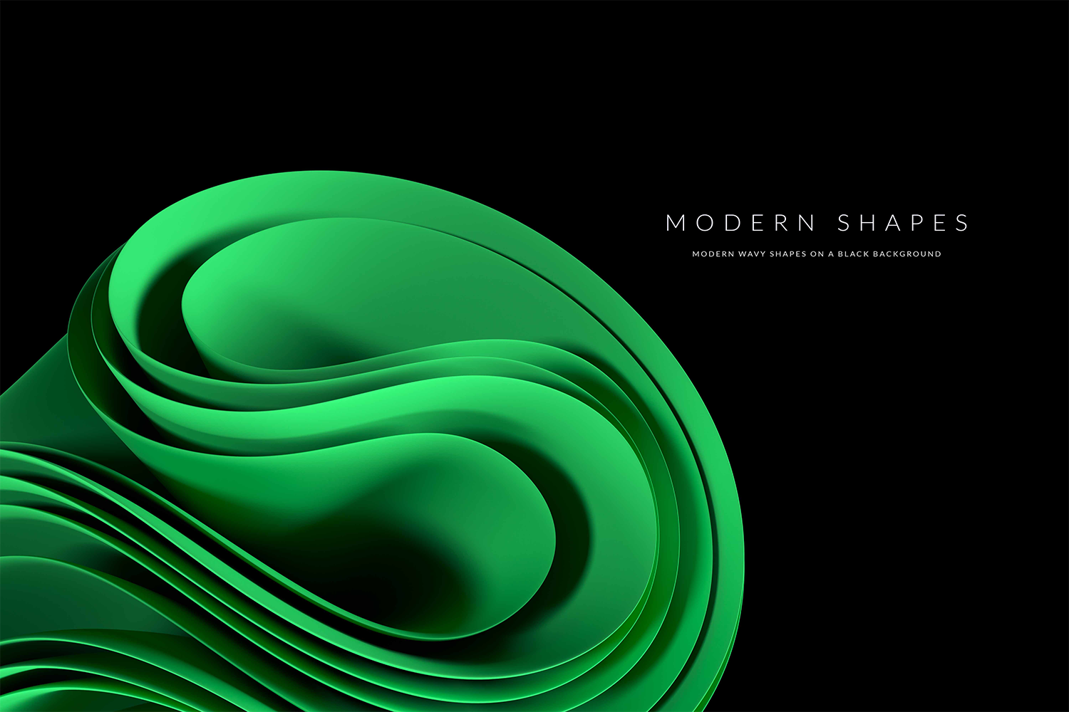 1029 20款高质量极简主义现代抽象波浪形状背景素材 Modern Wavy Shapes On A Black