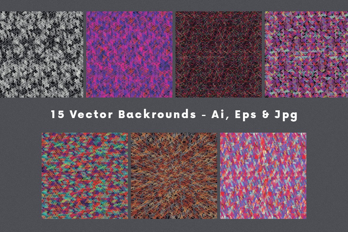 990 矢量抽象格子几何透明背景素材Abstract Geometric Backgrounds