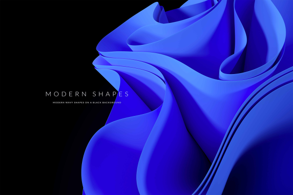 1029 20款高质量极简主义现代抽象波浪形状背景素材 Modern Wavy Shapes On A Black