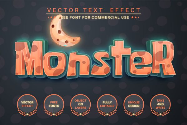 万圣节主题怪物奶酪字体AI软件样式 halloween-monster-edit-text-effect-font-style