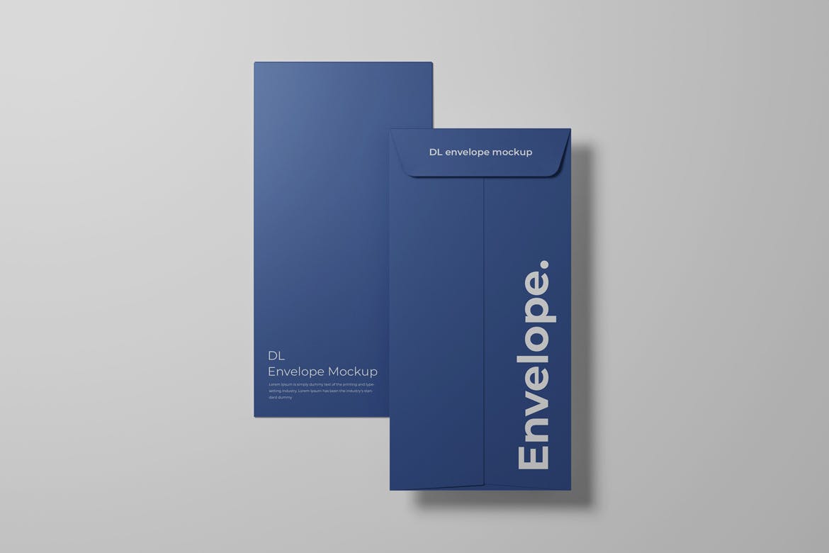 022 高品质的时尚高端DL信封VI设计样机展示模型mockups