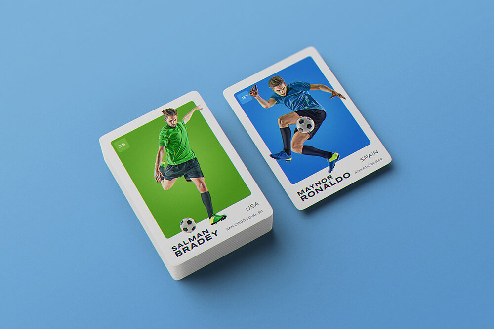 054 纸牌卡片样机模板 (psd)Trading Cards MockUp