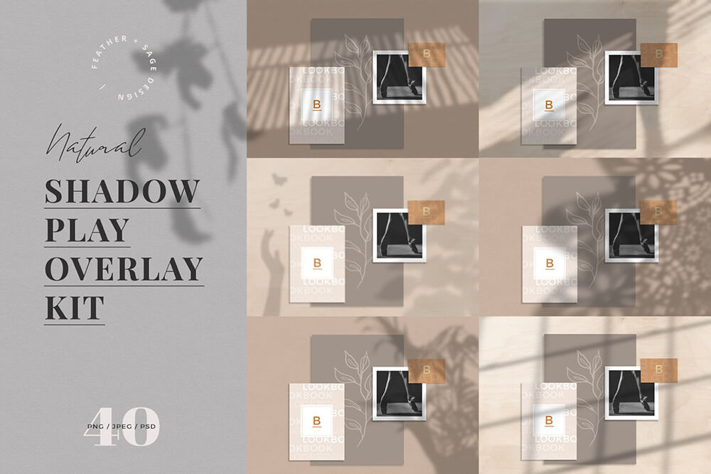 056 自然阳光阴影照片叠层套件 (psd,jpg,png)Natural Shadow Play Overlay Ki