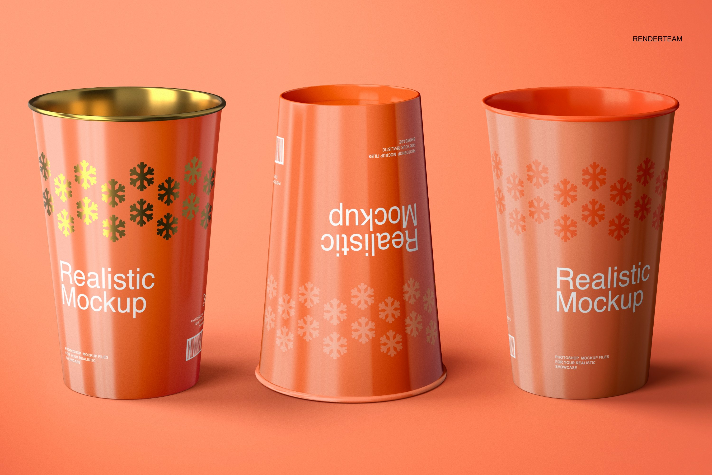 057 一次性纸杯带盖咖啡杯饮料杯PSD样机Paper Cup Mockup Set (6 PSD)