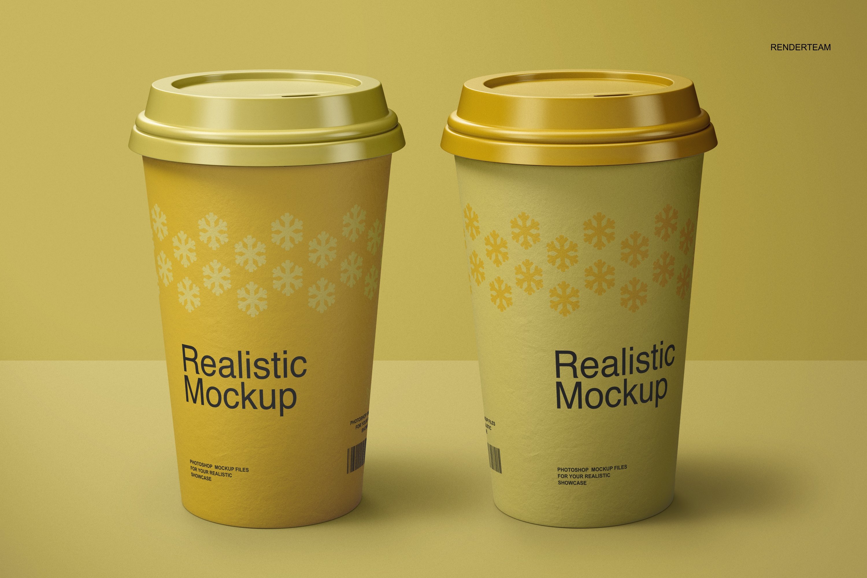 057 一次性纸杯带盖咖啡杯饮料杯PSD样机Paper Cup Mockup Set (6 PSD)