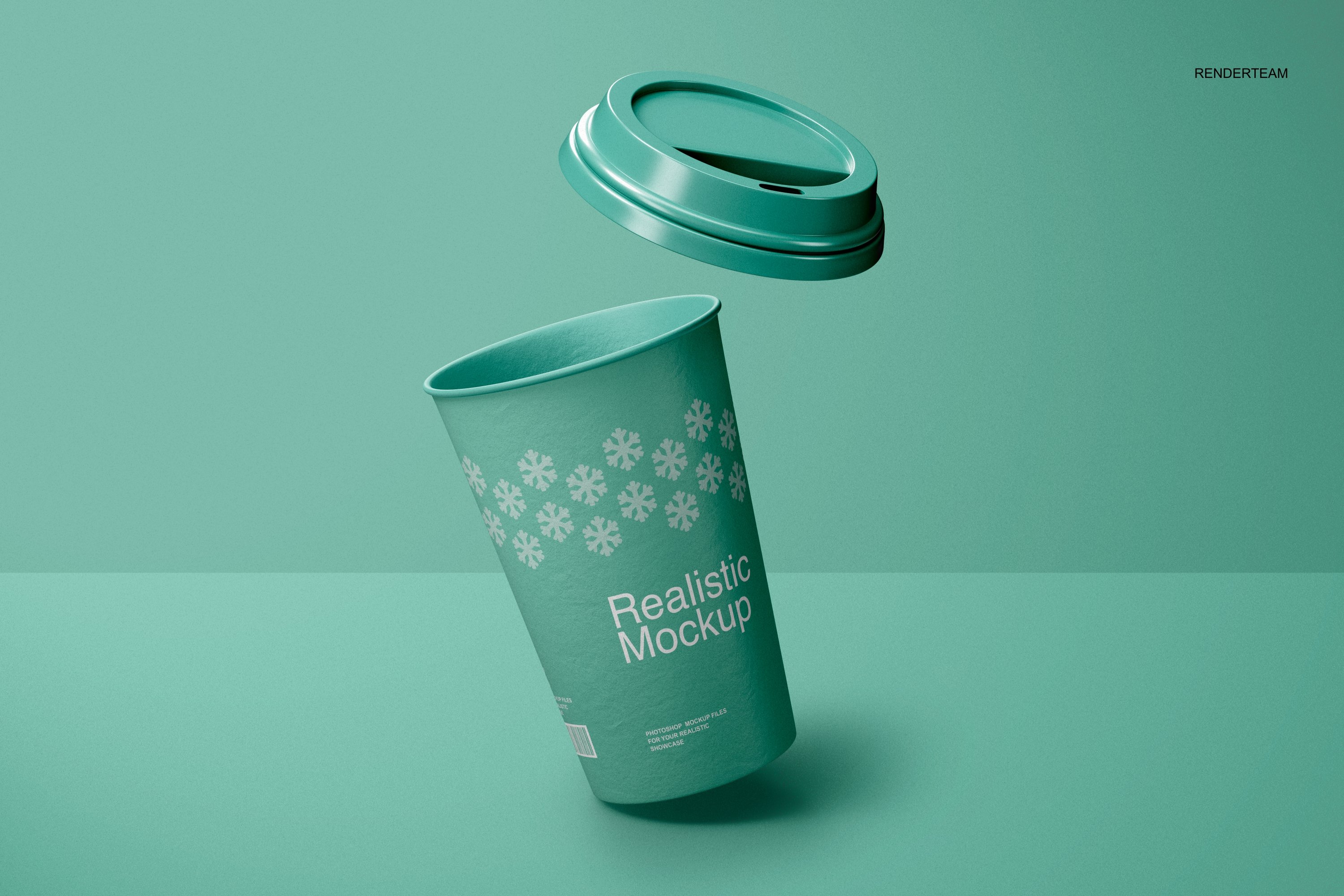 057 一次性纸杯带盖咖啡杯饮料杯PSD样机Paper Cup Mockup Set (6 PSD)