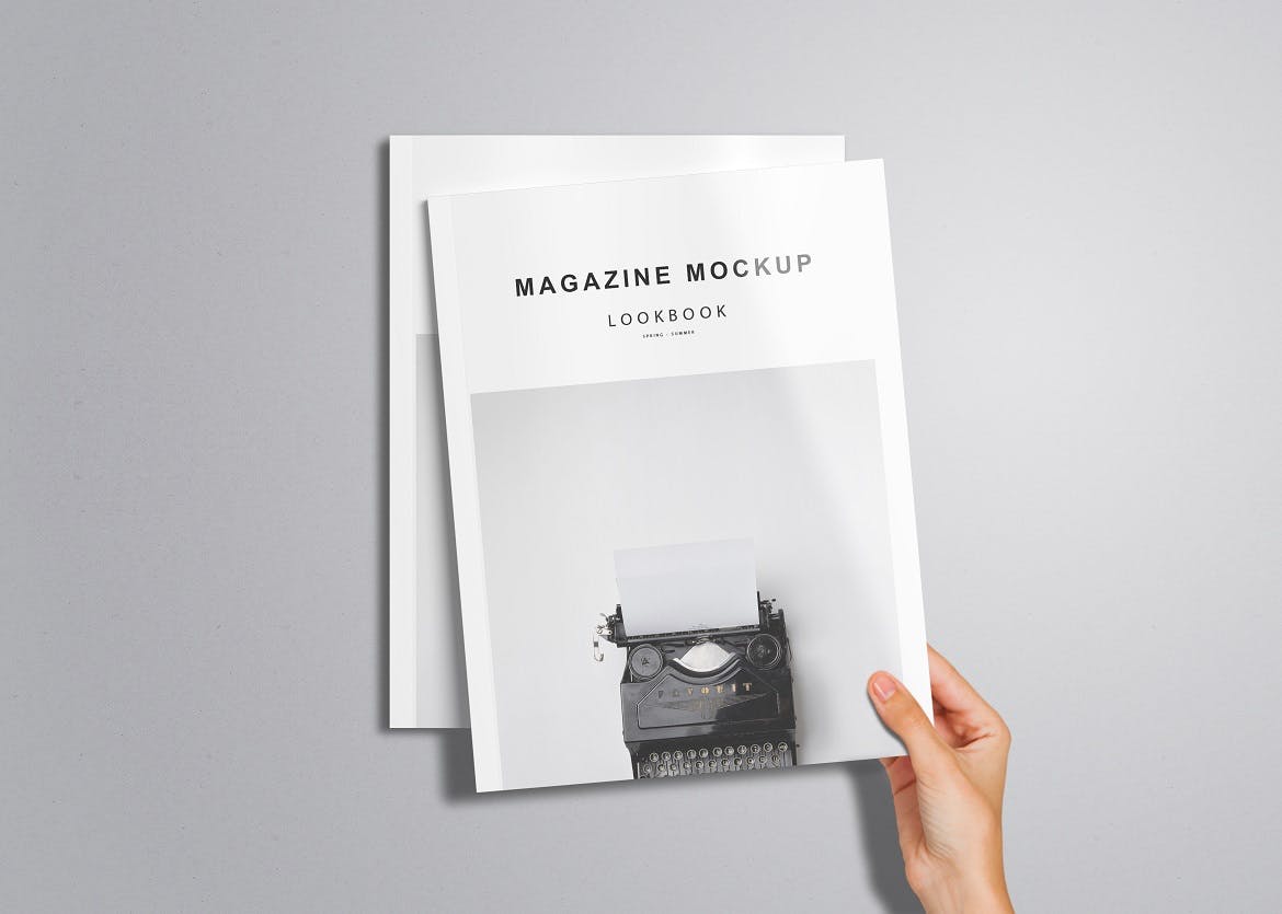 060 胶装书籍画册宣传册PSD样机 Us Letter magazine Mockup