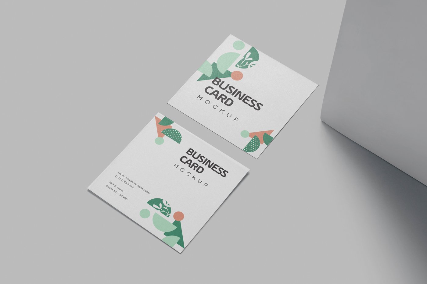 070 方形透明名片卡片VI品牌样机 Square Clear Visiting Card Mockups