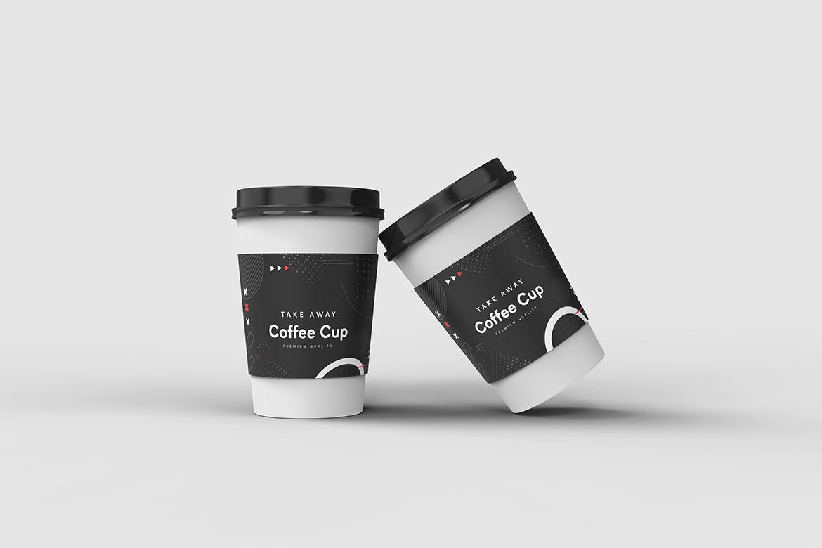 072 一次性纸杯咖啡杯饮料杯子PSD样机  Take Away Coffee Cup Mockup