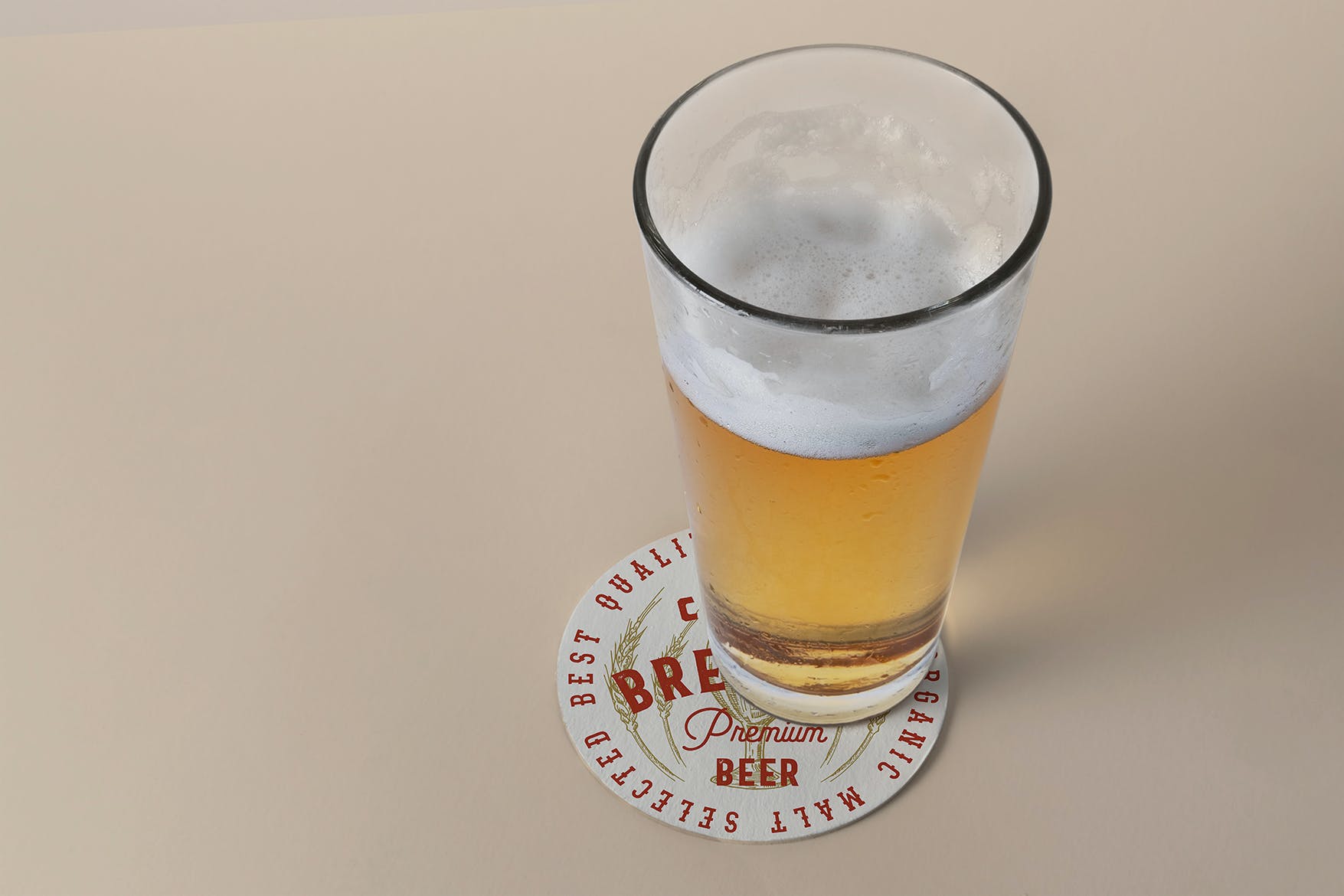 076 啤酒杯垫印刷PSD样机 Glass Coaster Mockup