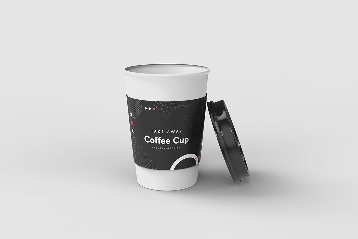 077 一次性纸杯咖啡杯饮料杯子PSD样机 Take Away Coffee Cup Mockup