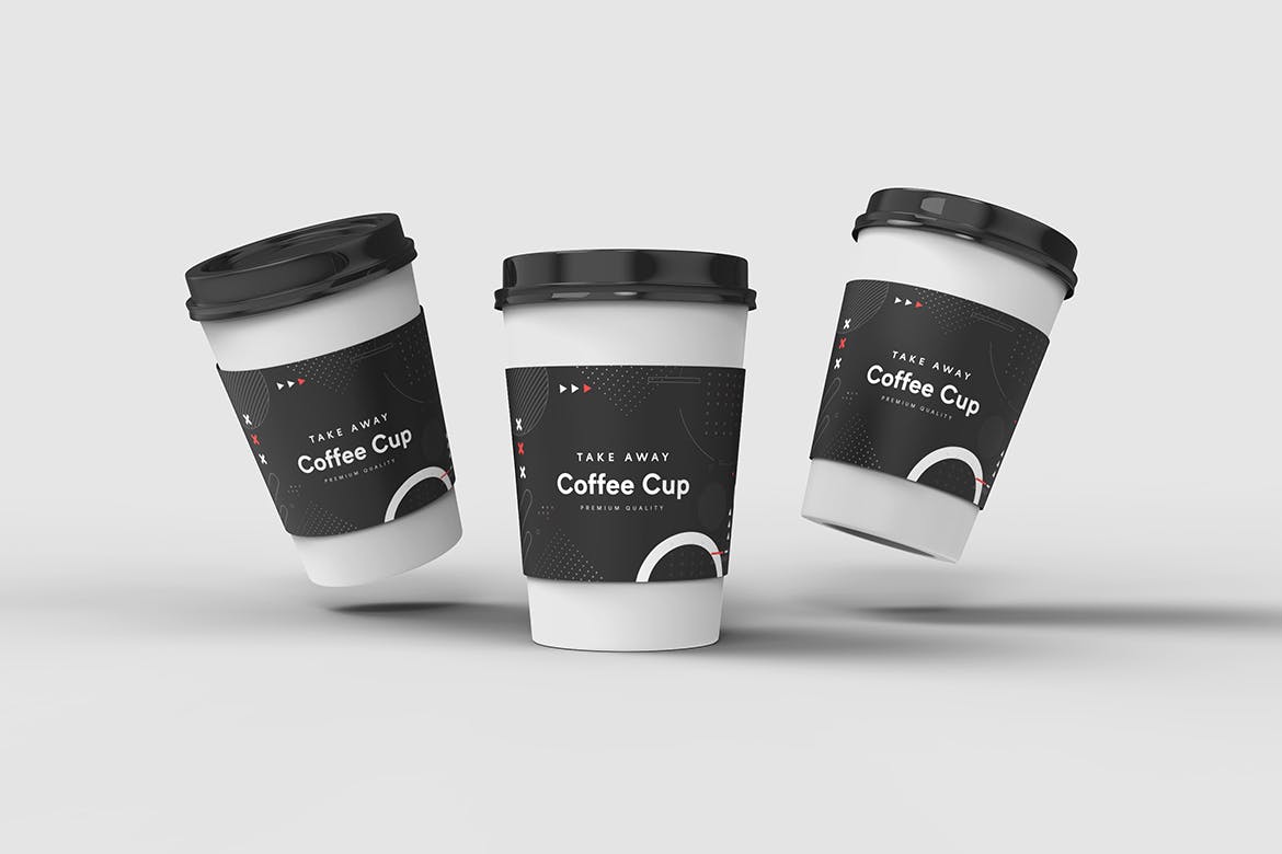 077 一次性纸杯咖啡杯饮料杯子PSD样机 Take Away Coffee Cup Mockup