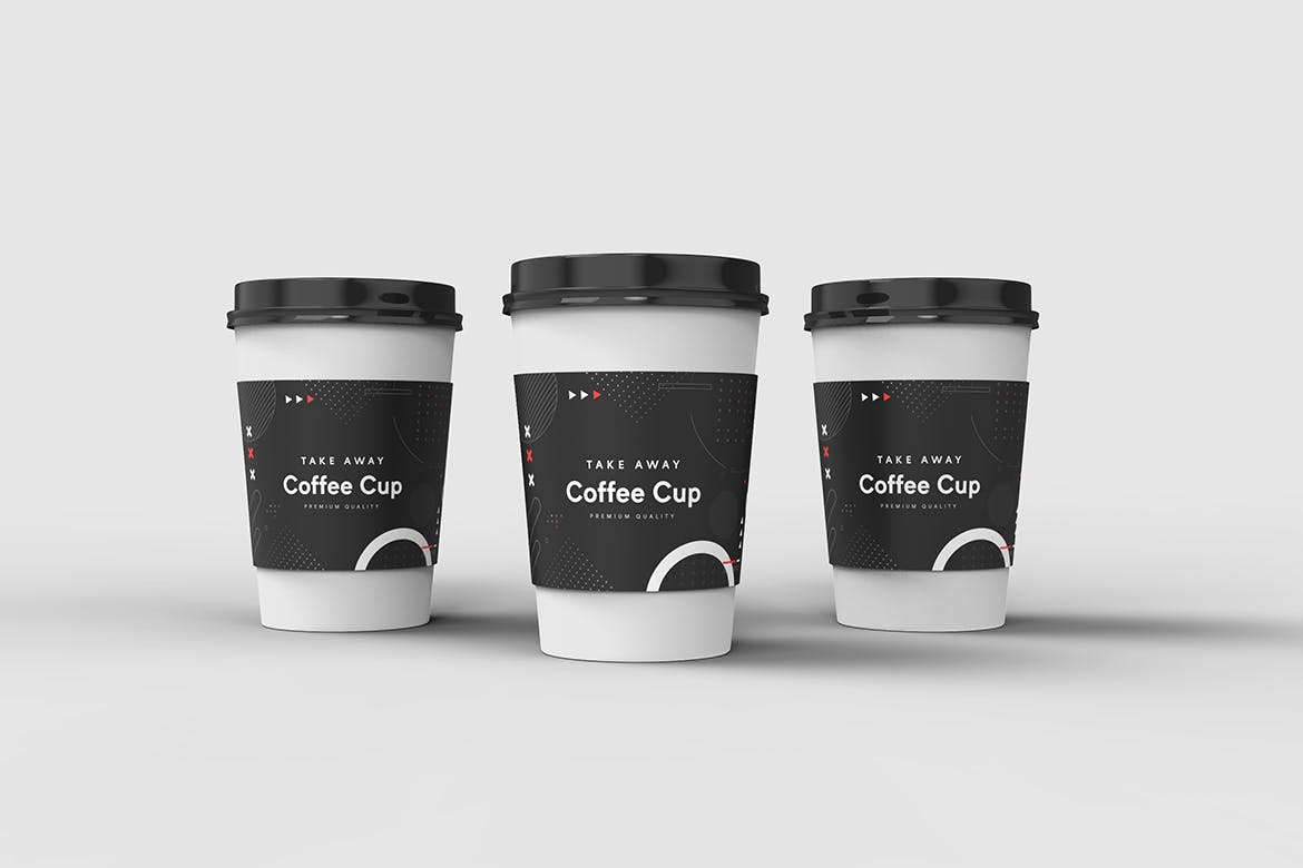 077 一次性纸杯咖啡杯饮料杯子PSD样机 Take Away Coffee Cup Mockup