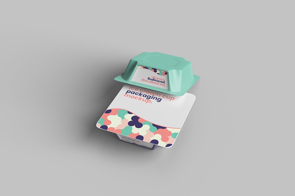 080 冰淇淋雪糕杯装PSD样机 Ice Cream Cup Packaging Mockup