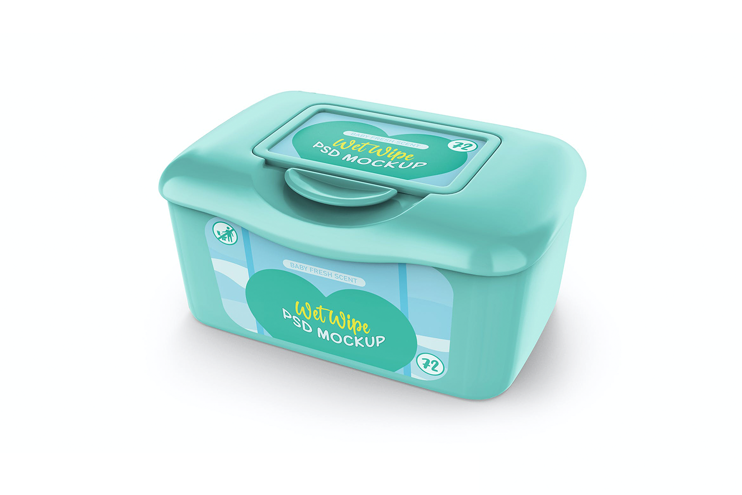 088 湿纸巾抽纸盒PSD样机 Wet Wipe Box PSD Mockup
