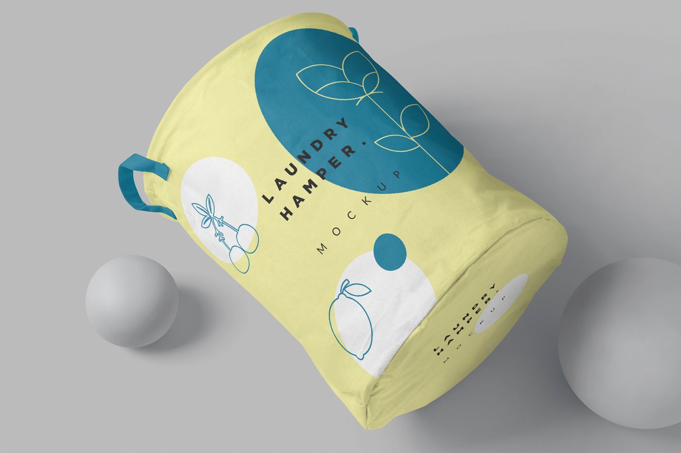 096 帆布洗衣桶收纳箱样机Polyester Laundry Hamper Mockups