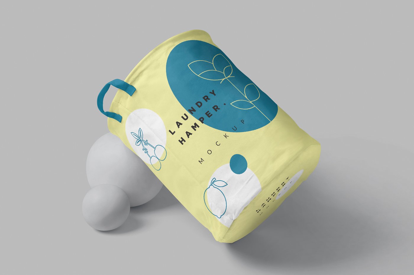 096 帆布洗衣桶收纳箱样机Polyester Laundry Hamper Mockups