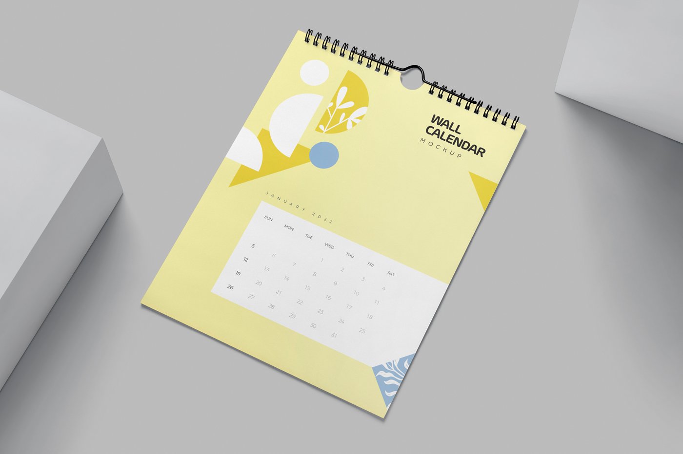 101 小型挂历PSD样机US Letter Size Wall Calendar Mockups