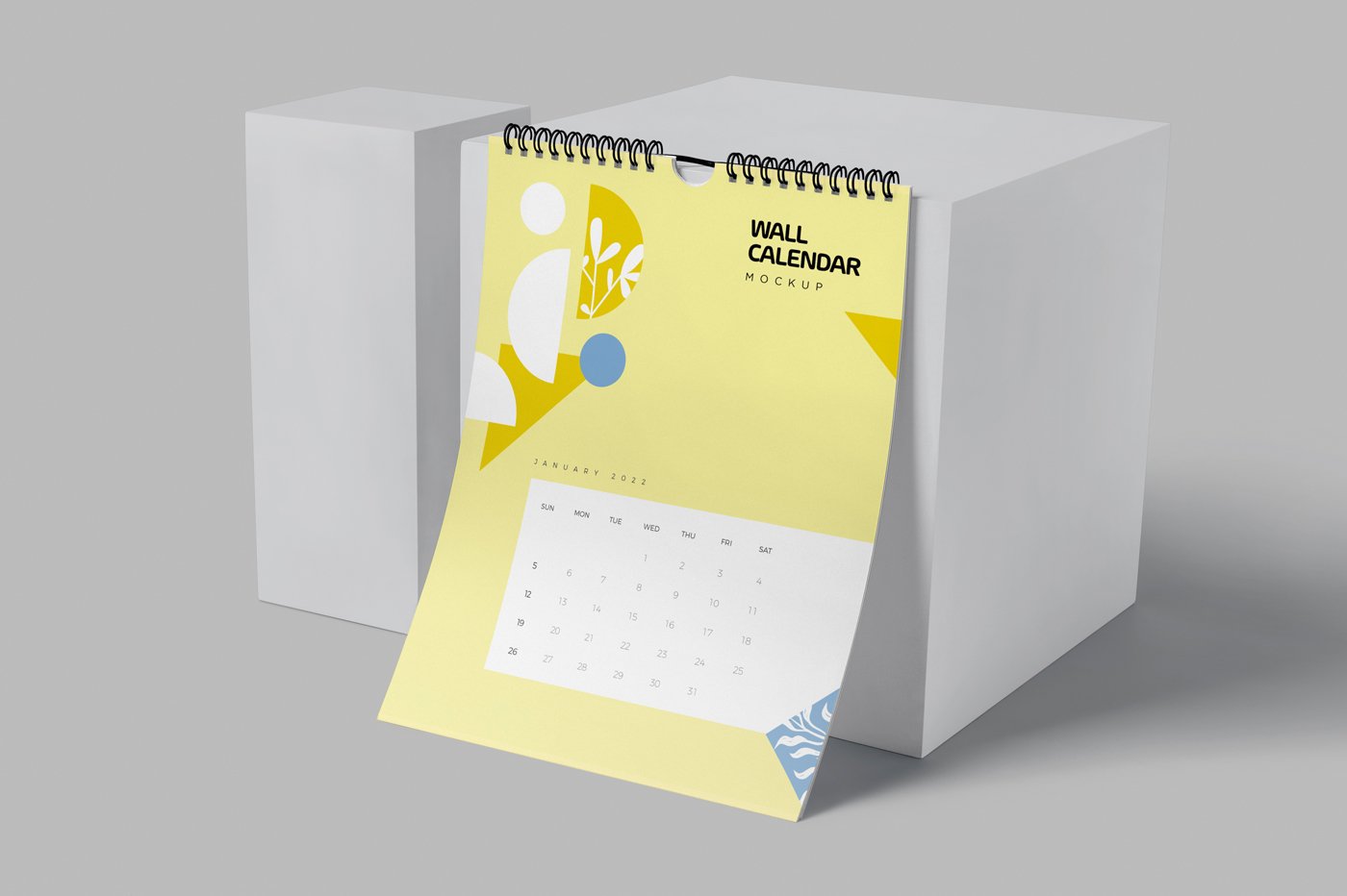 101 小型挂历PSD样机US Letter Size Wall Calendar Mockups