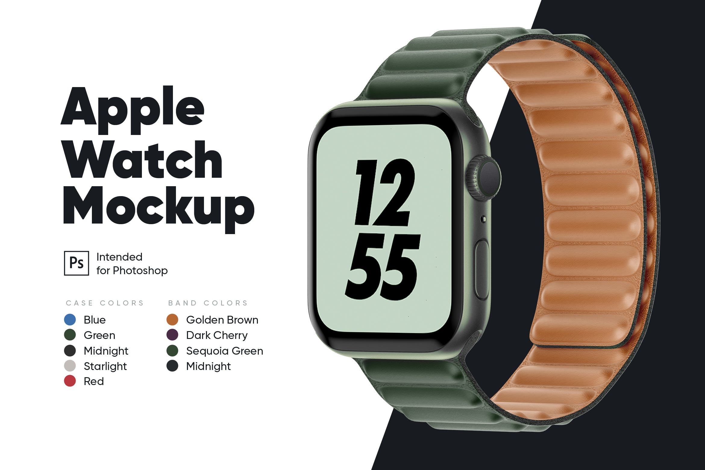 102 Apple Watch 7 智能手表带皮革链接样机