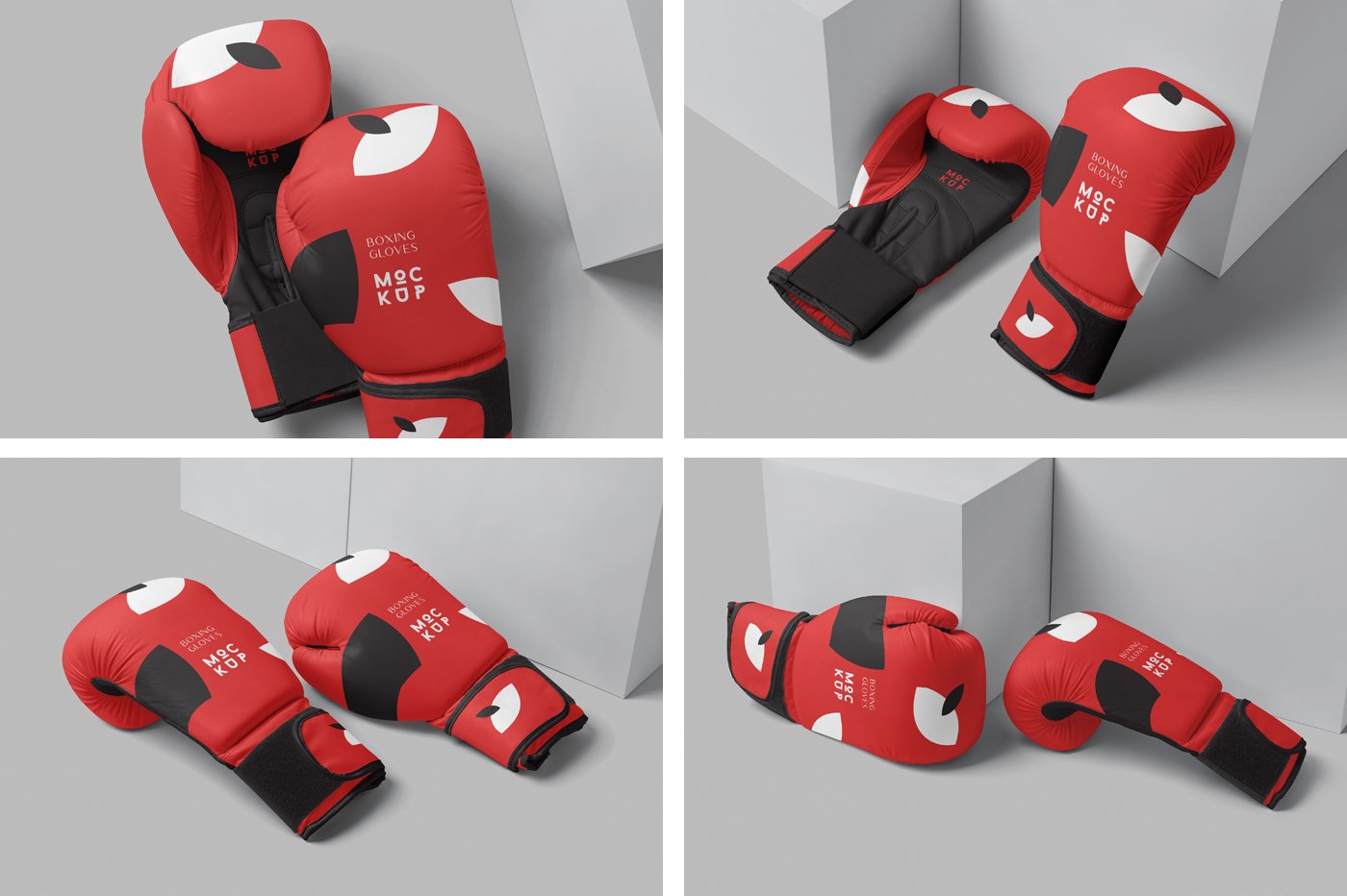 107 多角度拳击手套PSD样机Boxing Gloves Mockups